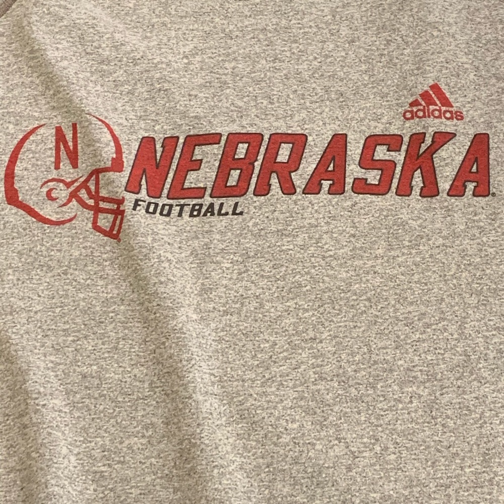Adidas Nebraska Huskers Football Shirt Climalite Mens XL Gray - Picture 3 of 5